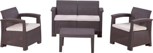 Комплект мебели RATTAN Comfort 4, венге, подушки бежевые