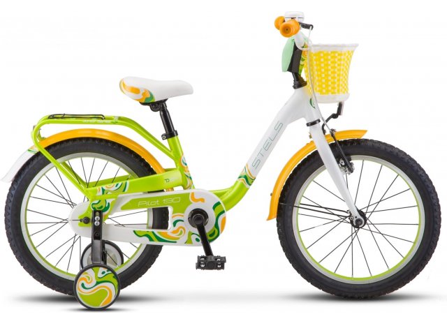 Детский велосипед STELS Pilot 190 18” V030, рама 9” Зелёный/жёлтый/белый