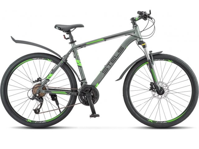 Велосипед Stels Navigator-640 D 26” V010, рама 17” Антрацитовый/зелёный