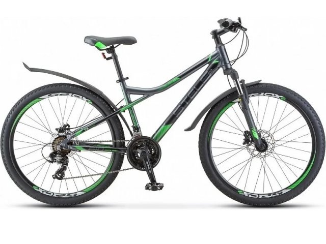 Велосипед Stels Navigator-610 D 26” V010, рама 14” Серый/зелёный