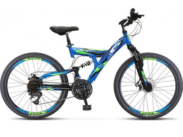 Велосипед Stels Focus MD 24” 18-sp V010, рама 16” Синий/чёрный