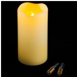Светильник свеча восковая с мерцающим пламенем 13*7 см кремовая на батарейках, таймер Koopman