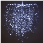 Светодиодная композиция - Каскад 80 см, 320 холодных белых MINILED ламп с мерцанием, серебряная ПРОВОЛОКА Kaemingk
