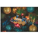 Новогодние елочные украшения: Ретро паровоз 640-6 Темно синий