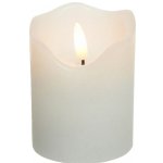 Светодиодная свеча с имитацией пламени Стелла 9 см белая восковая на батарейках Kaemingk
