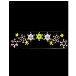 LED-панно Снежинки со звездами , 105х400 см белый
