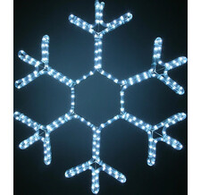 Светодиодная снежинка 50 см, цв. белый, провод белый