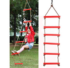 Веревочная лестница с пластиковыми ступенями BabyGrad, красный