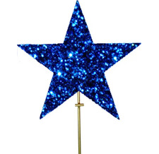 Елочная Макушка Звезда, 300 мм, синяя