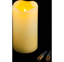 Светильник свеча восковая с мерцающим пламенем 13*7 см кремовая на батарейках, таймер Koopman