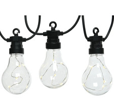 Гирлянда из лампочек Ретро Стиль, 20 ламп, теплые белые LED, 9.5 м, черный ПВХ, соединяемая, IP44 Kaemingk