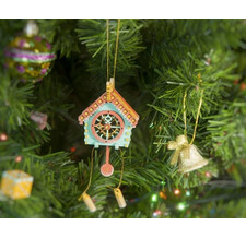 Новогоднее украшение для елки - Часы с маятником 56GG64-25804 Apricot Roof Цвет сапфир