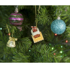Новогодние украшения для дома: Домик с ногами Санта Клауса 370-1 Абрикосовый