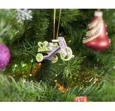 Елочная игрушка - Детский велосипед с багажником 540-2 Heart Фиолетовый флокс