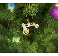 Елочная игрушка - Детский велосипед 1013 Classic Yellow Wheels Молочный цвет