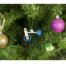 Елочная игрушка - Детский велосипед 1013 Classic Blue Wheels Молочный цвет