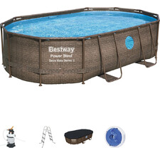Каркасный бассейн Bestway Ротанг 56946 (488х305х107) с песочным фильтром