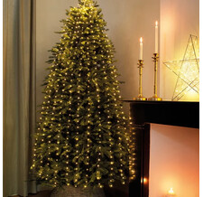 Гирлянда на елку 150-210 см Лучи Росы, 16 нитей, 672 теплых белых мини LED ламп с мерцанием, серебряная проволока, IP44 Kaemingk