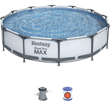 Бассейн каркасный Steel Pro Max 366х76см, 6473л, фильтр-насос 1249л/ч BestWay 56416