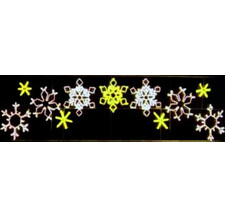 LED-панно Снежинки со звездами , 105х400 см белый