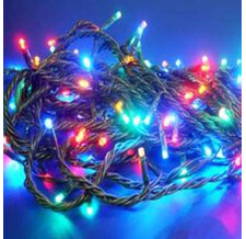 Светодиодная гирлянда Rich LED 20 м 2-канальная , 200 LED, 220 В, черный провод, соединяемая , цв. разноцветный