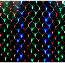 Светодиодная сетка Rich LED 2*3 м, 384 LED, 220 B, прозрачный провод, разноцветный