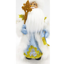 Дед Мороз в голубой шубе и белой шапке 30см