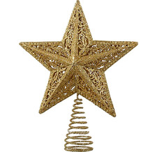 Макушка Звезда на елку Kurts Adler Золотые Узоры 25 см