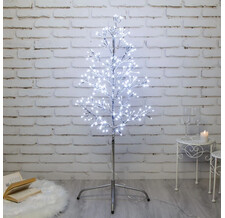 Светящаяся елка 2D Lausanne Silver 108 см, 230 холодных белых LED ламп с мерцанием, IP44 Kaemingk